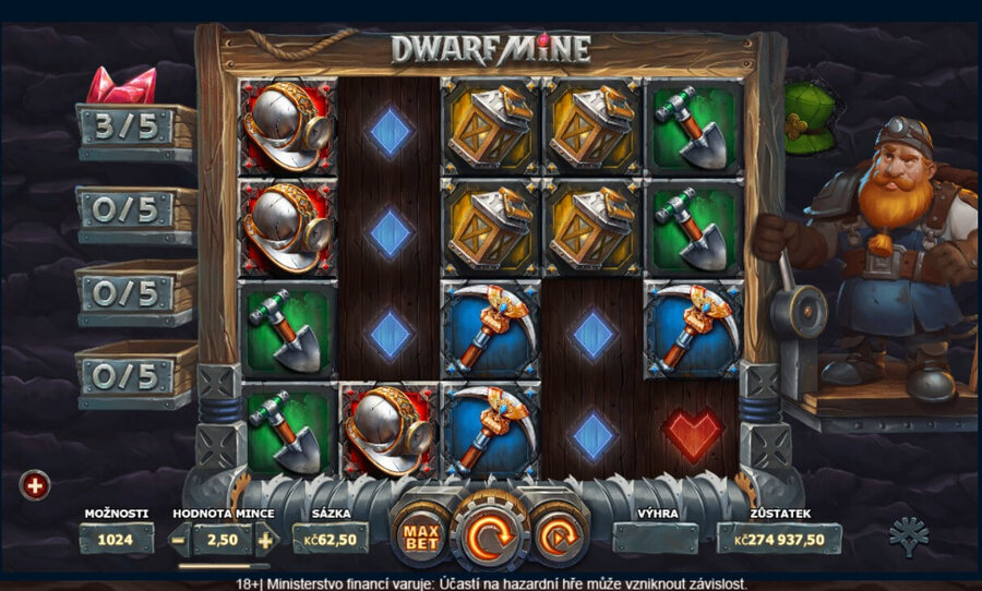 Výherní automat Dwarf Mine od Yggdrasil