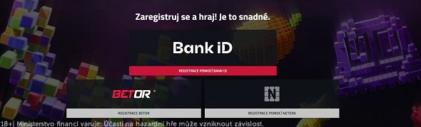 Registrace přes Bankovní identitu u Betoru