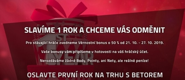 Online casino Betor slaví 1rok