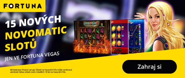 Online casino Fortuna přidává 15 nových hracích automatů Novomatic