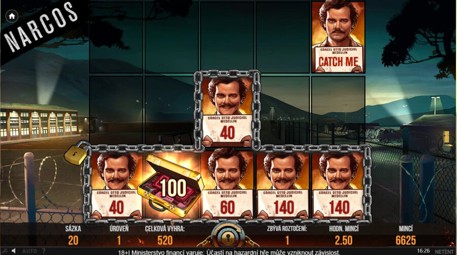 Výherní automat Narcos nabízí mnoho bonusových funkcí