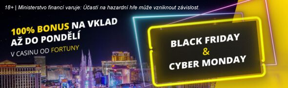 Fortuna rozdává bonus 3 000 Kč od Black Friday až do pondělí