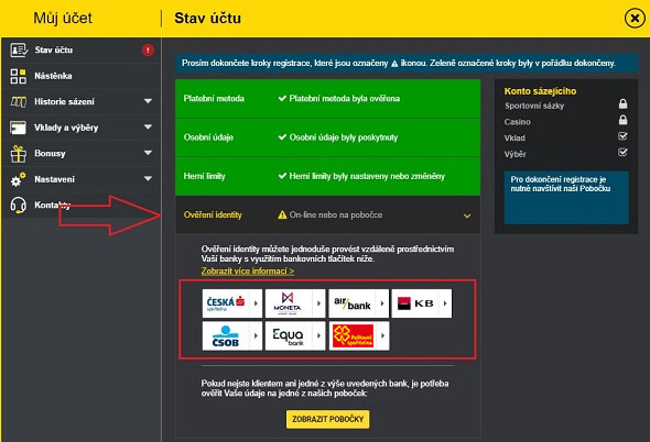 Online ověření identity ve Fortuna casinu