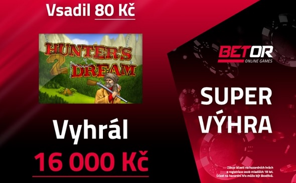 Vysoká výhra na automatu Hunters Dream 2 u Betoru