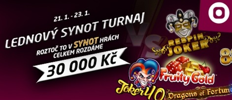 Lednový Synot turnaj rozdá 30.000 Kč
