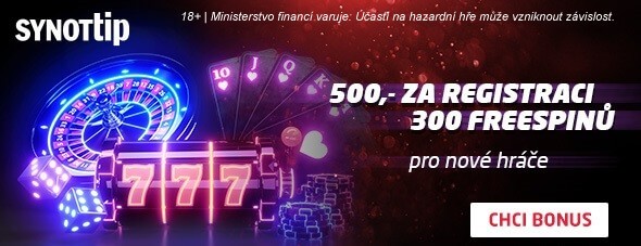 SYNOT TIP nabízí bonus v podobě 300 free spinů