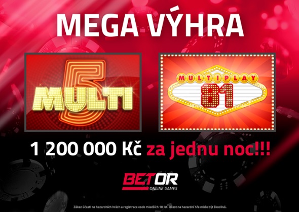 Večerní zábava v BETOR casinu přinesla hráči 1,2 miliónu