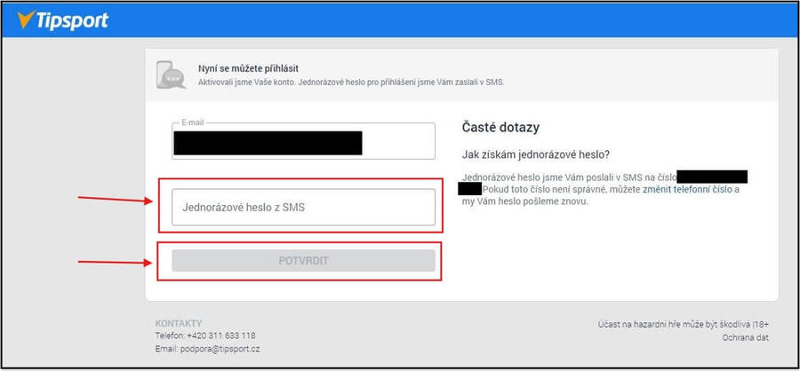 Tipsport založení účtu