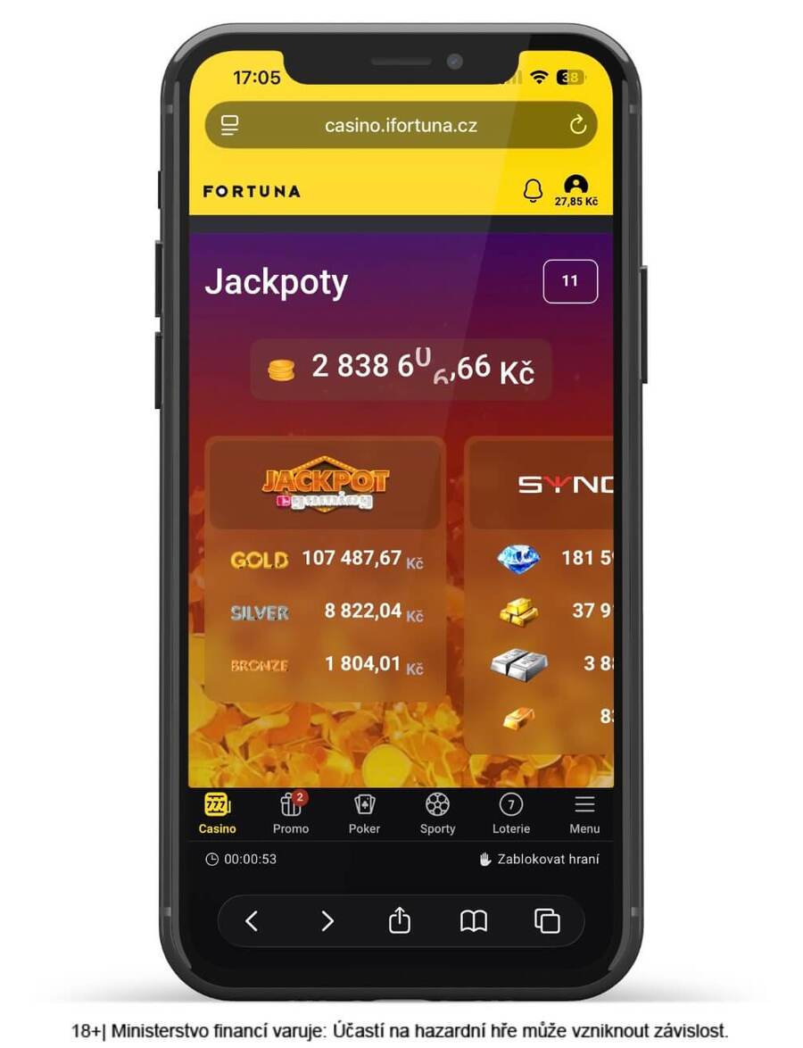 Přehled casino jackpotů u&nbsp;Fortuny
