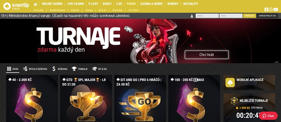 V menu SYNOT pokeru se snadno vyznáte V menu SYNOT pokeru se snadno vyznáte