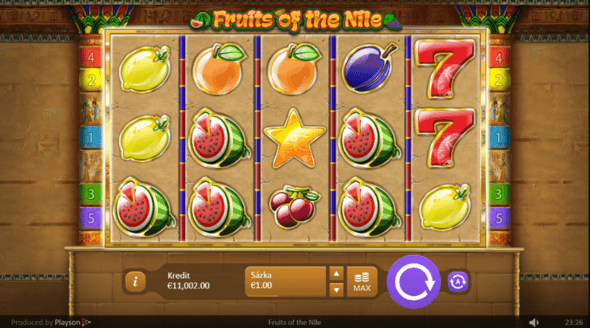 Online hrací automat Fruits of the Nile s výhrou až 500 000 Kč