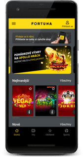 Casino aplikace od Fortuny v mobilu