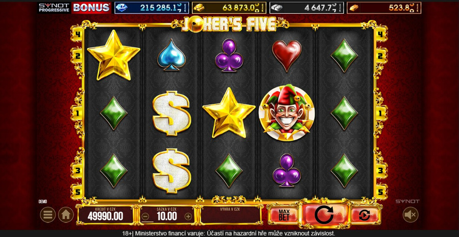 Výherní automat Joker's Five od Synot Games