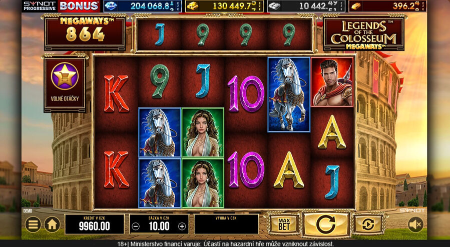 Výherní automat Legends of the Colosseum od Synot Games