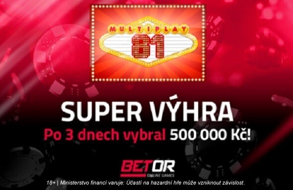 Výhra půl milionu v online casinu Betor