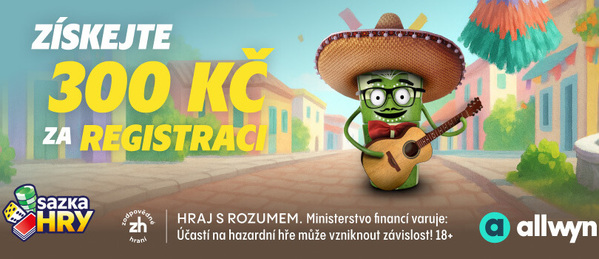 S registrací u Sazka Her získáte 300 Kč bonus zdarma