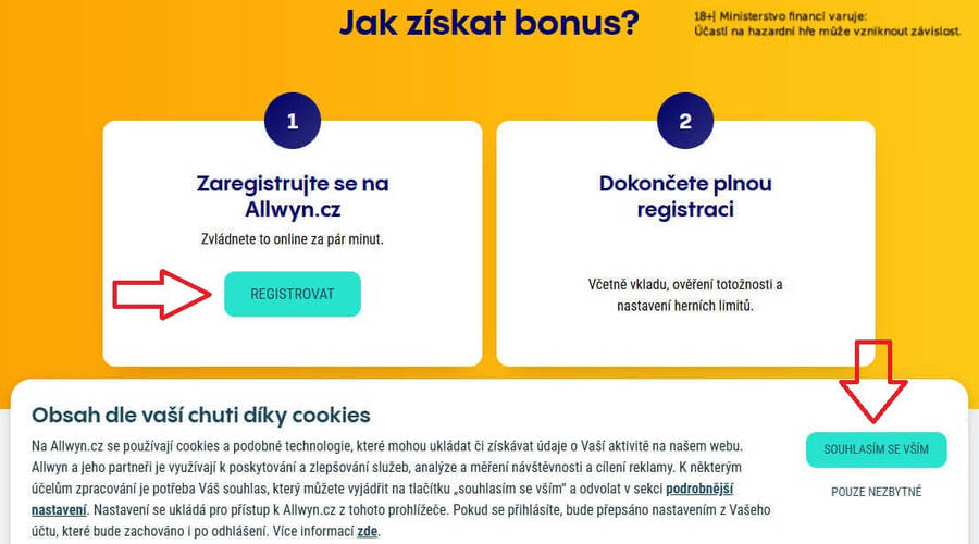 Nezapomeňte povolit všechna cookies, abyste získali nárok na všechny bonusy