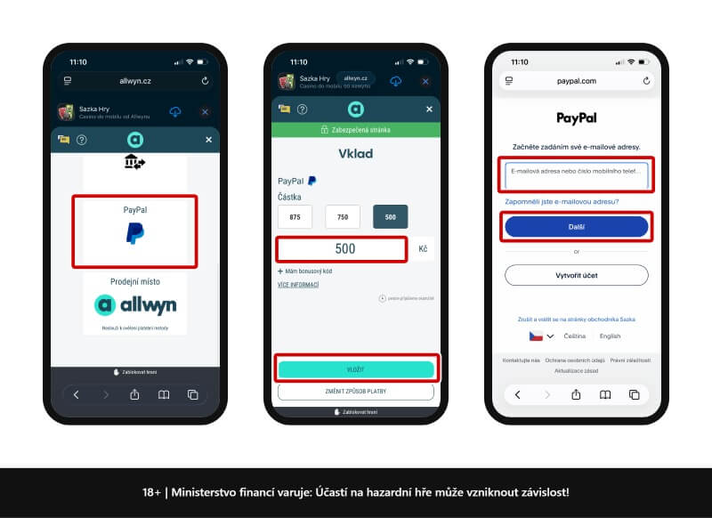 Casino vklad přes PayPal