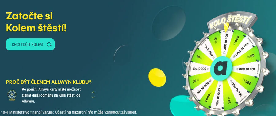 Allwyn (Sazka) klub Kolo štěstí – zatočení a&nbsp;výhry zdarma