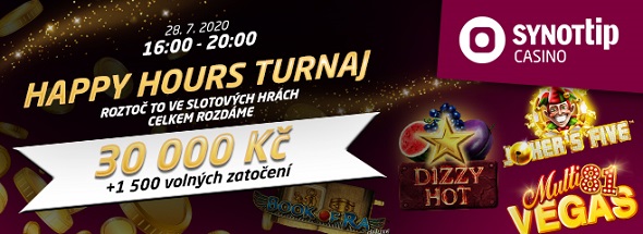 Happy Hours turnaj v online casinu SYNOT TIP