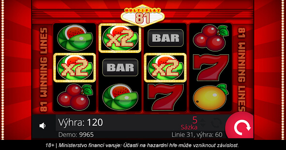 Automat MultiPlay 81 v&nbsp;online casinu Chance Vegas