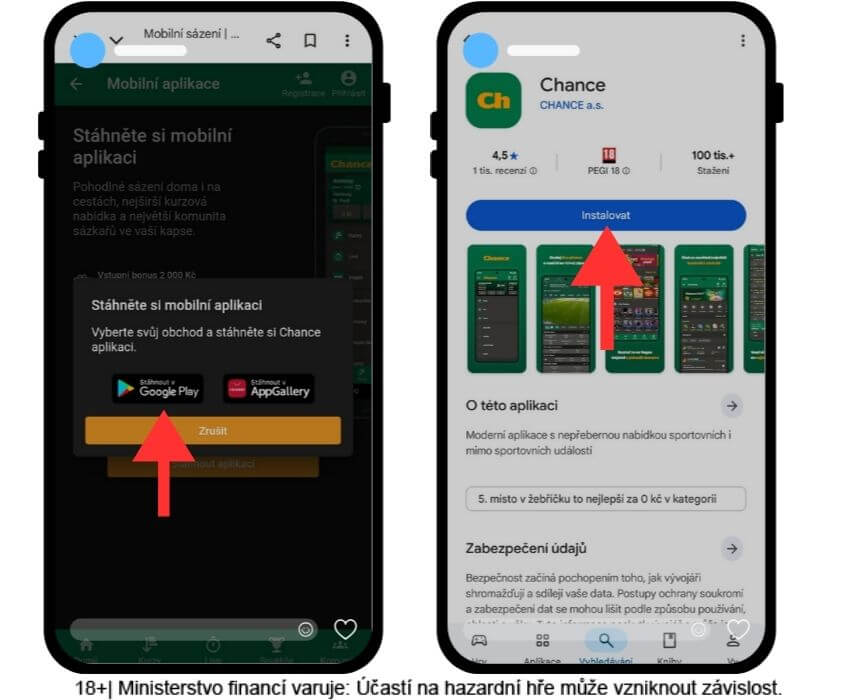 Stažení aplikace Chance pro Android z&nbsp;Google Play