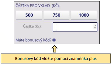 Jak vložit bonusový kód