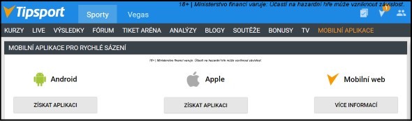 Jak stáhnout aplikaci Tipsport do mobilu s Androidem nebo iOS