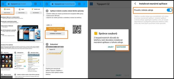 Stáhnutí Tipsport aplikace do mobilu