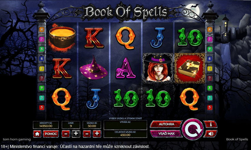 Online automat Book of Spells od Tom Horn Gaming