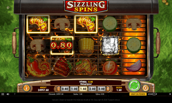 Hrací automat Sizzling Spins u Tipsport Vegas