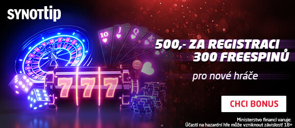 Získej 500 Kč a 300 free spinů