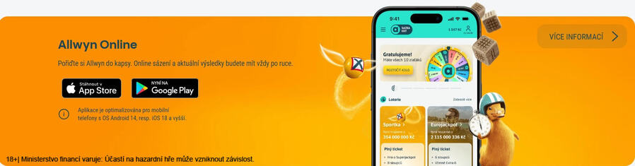 Allwyn Online pro loterie, losy a&nbsp;Zlaté kolo