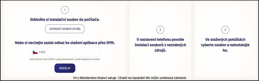 Sazka aplikace ke stažení, pokud nemáte Google Play