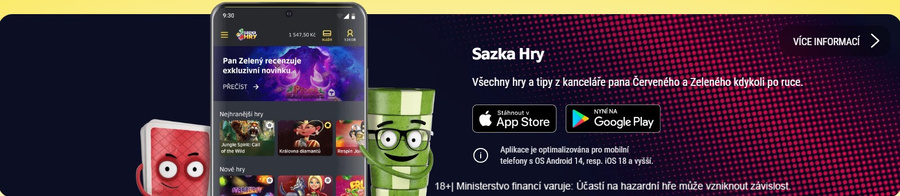 Sazka aplikace Vegas – výherní automaty, live casino a bonusy