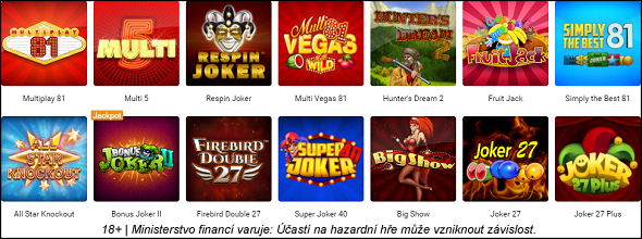 Nejhranější automaty v online casinu Tipsport Vegas