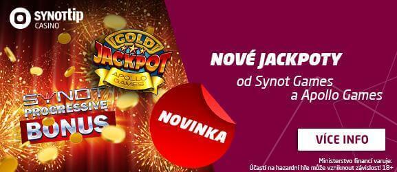 Novinky u SYNOT TIP casina: Jackpoty a nové hry