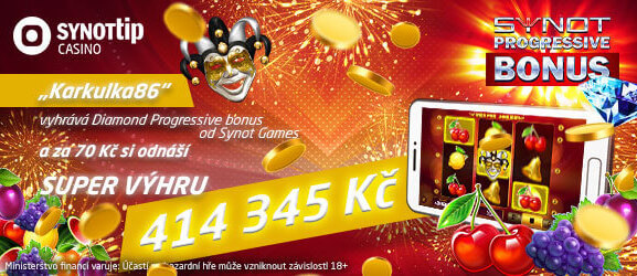 Diamantový jackpot u SYNOT TIPu poslal hráčce výhru 414 345 Kč!