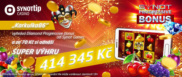 Diamantový jackpot u SYNOT TIPu poslal hráčce výhru 414 345 Kč!