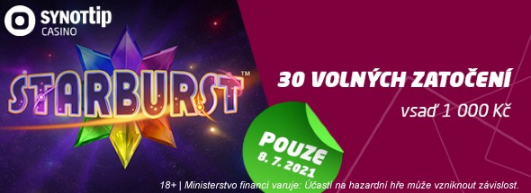 30 free spinů v online casinu SYNOT TIP