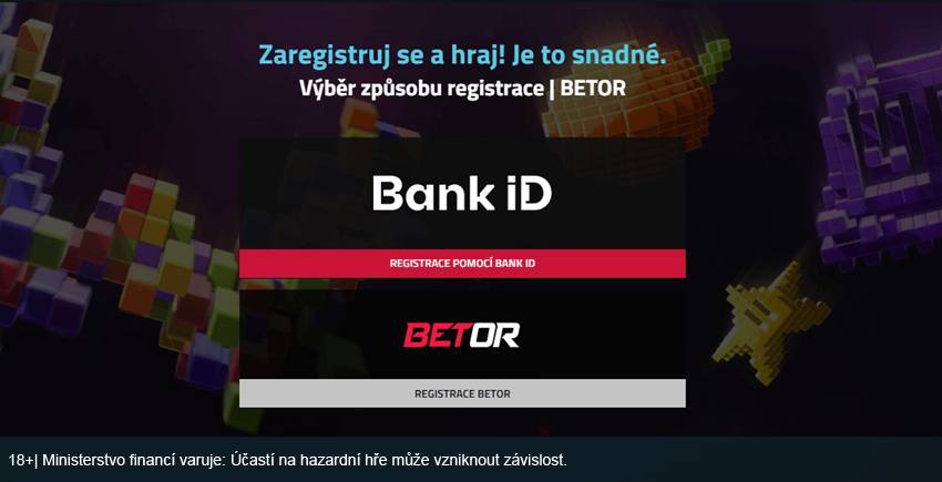 Pokud se u Betoru zaregistrujete pomocí Bank ID, nemusíte vyplňovat registrační formulář Pokud se u Betoru zaregistrujete pomocí Bank ID, nemusíte vyplňovat registrační formulář