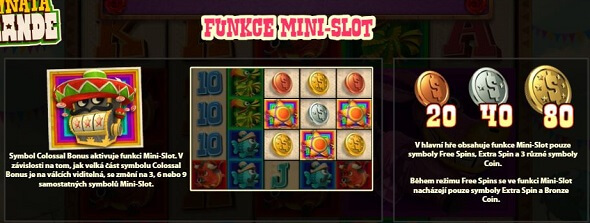 Funkce Mini Slot automatu Spiñata Grande