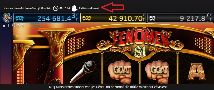 Nástroj pro okamžité přerušení hraní tzv.&nbsp;Panic button