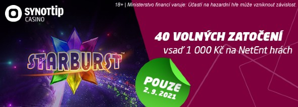 Vyzvedněte si 40 volných zatočení na automatu Starburst