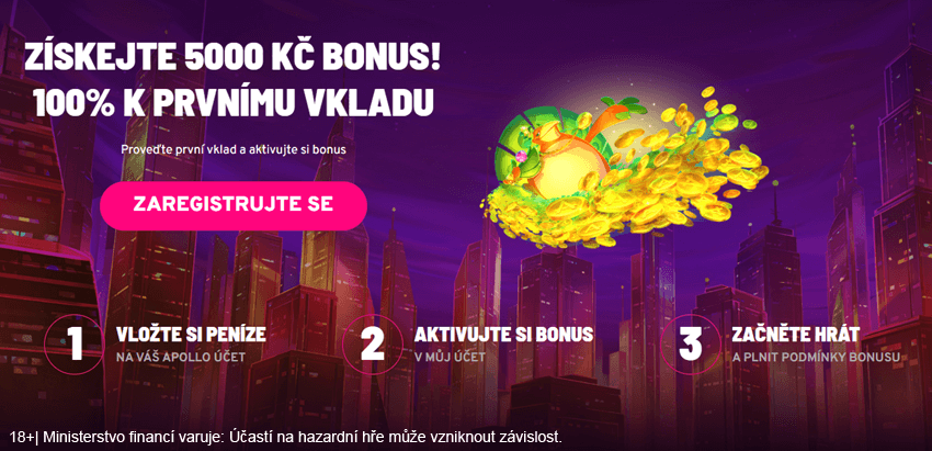 Návod pro získání vkladového bonusu v&nbsp;Apollo casinu