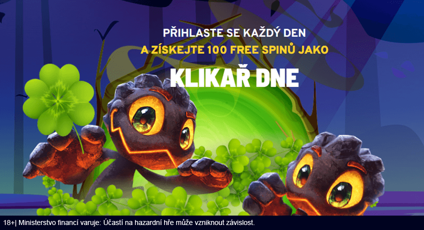 Staňte se v&nbsp;online casinu Klikařem dne a&nbsp;získejte stovky free spinů bez podmínek