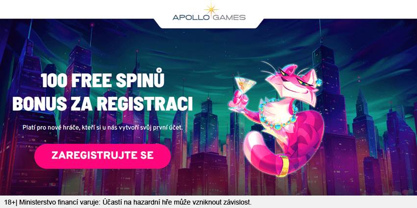 Apollo free spiny zdarma lze získat za dokončení registrace