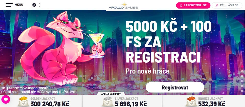 Hlavní stránka Apollo Games casina