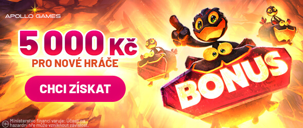 Bonus 5 000 Kč pro nové hráče Apollo Games casina