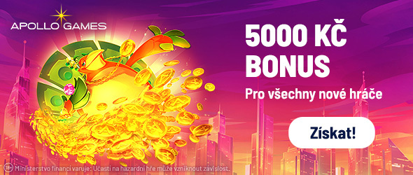 Registrujte se u Apollo Games s bonusem 5 000 Kč